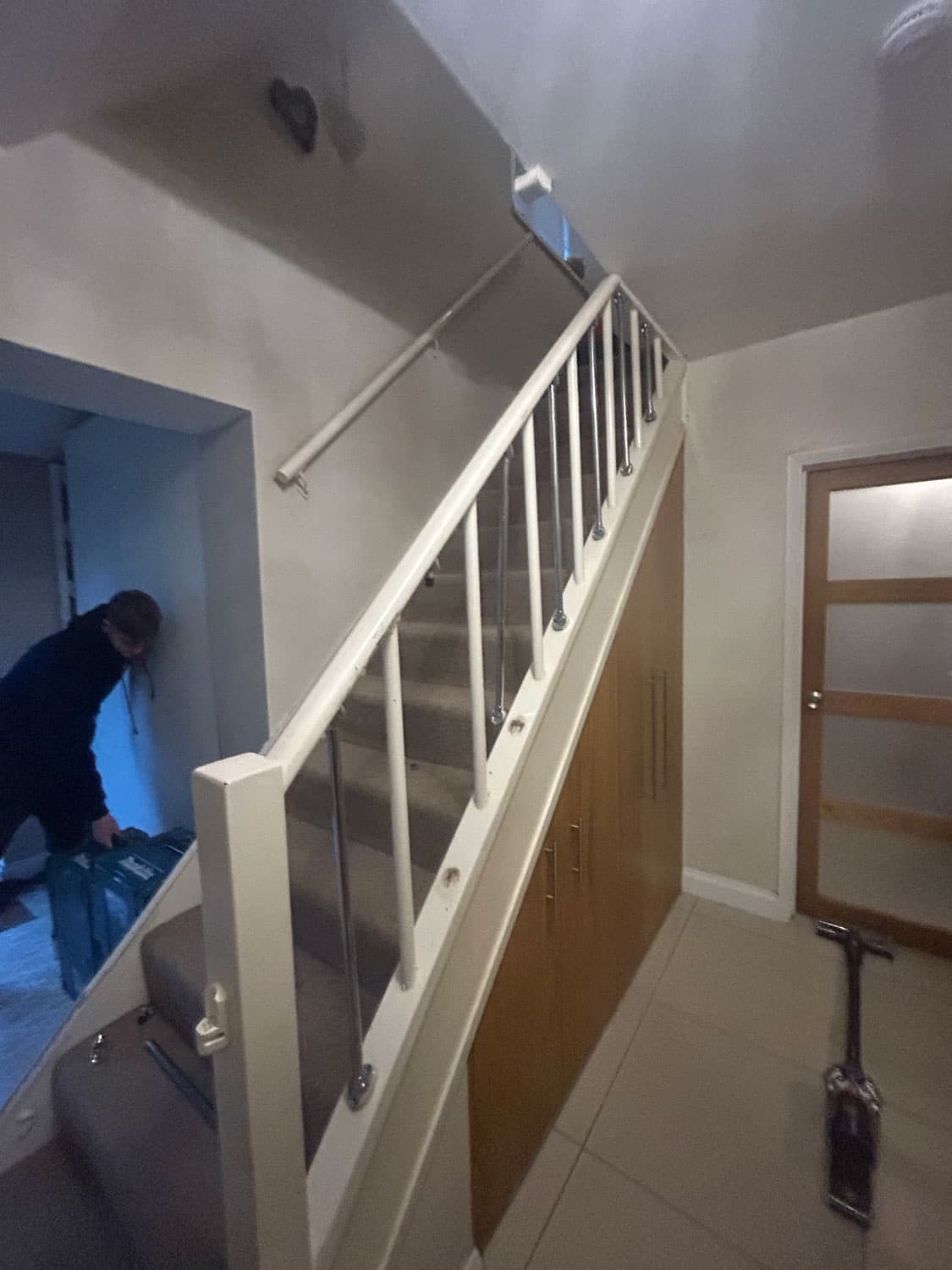 Staircase Panelling Preparation by T Lefort Carpentry in Hertfordshire